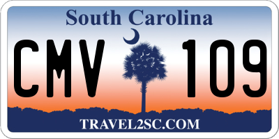 SC license plate CMV109