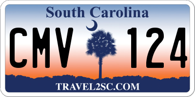 SC license plate CMV124