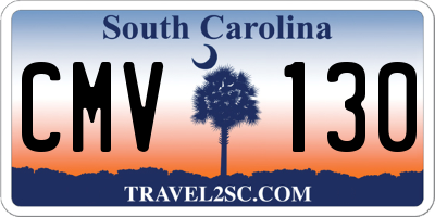 SC license plate CMV130