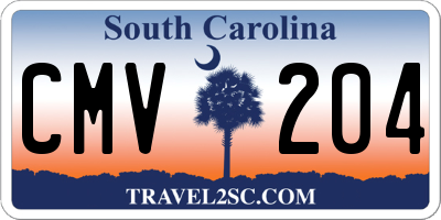 SC license plate CMV204