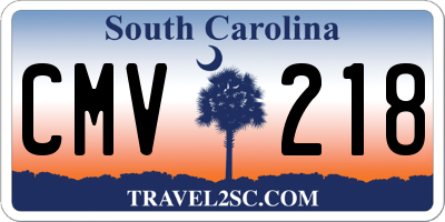 SC license plate CMV218