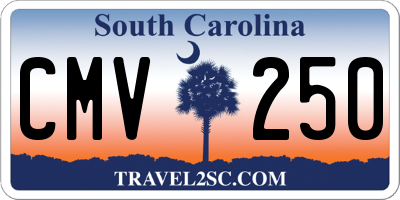 SC license plate CMV250