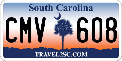 SC license plate CMV608