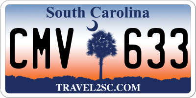 SC license plate CMV633