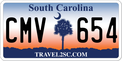SC license plate CMV654