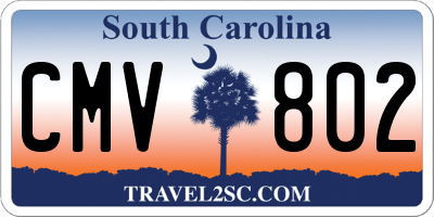 SC license plate CMV802