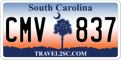SC license plate CMV837