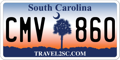 SC license plate CMV860