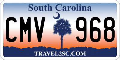 SC license plate CMV968