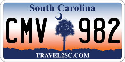 SC license plate CMV982