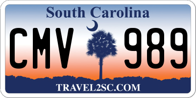 SC license plate CMV989