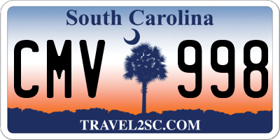 SC license plate CMV998