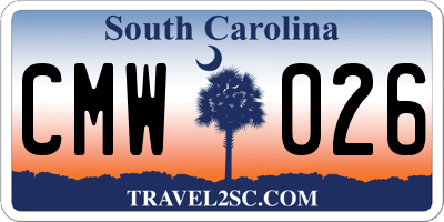 SC license plate CMW026