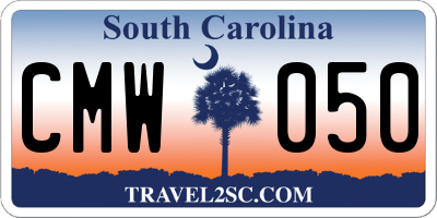 SC license plate CMW050