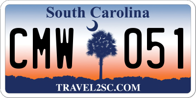 SC license plate CMW051
