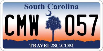 SC license plate CMW057