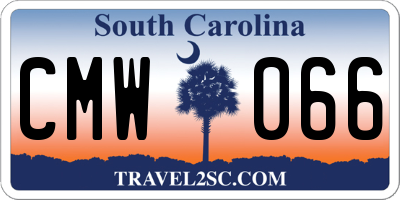 SC license plate CMW066
