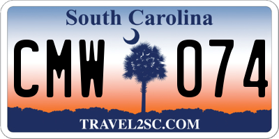 SC license plate CMW074