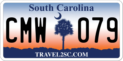 SC license plate CMW079