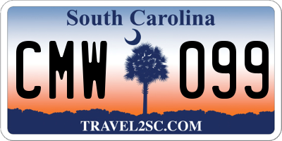 SC license plate CMW099