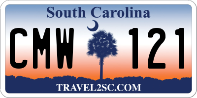 SC license plate CMW121