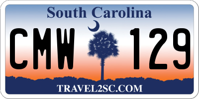 SC license plate CMW129