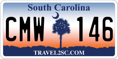 SC license plate CMW146
