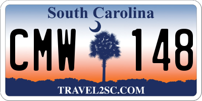 SC license plate CMW148