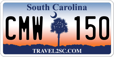 SC license plate CMW150