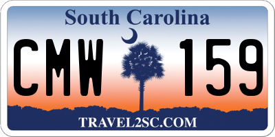 SC license plate CMW159