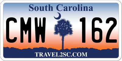 SC license plate CMW162