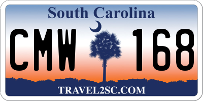 SC license plate CMW168