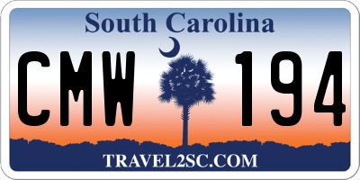 SC license plate CMW194
