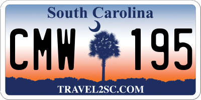 SC license plate CMW195