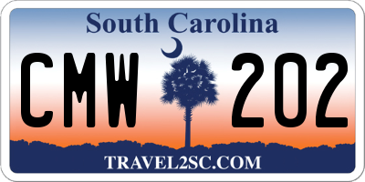 SC license plate CMW202