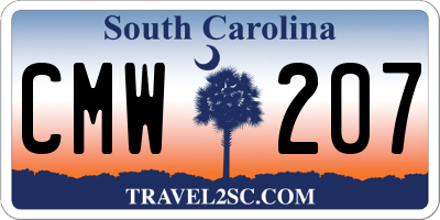 SC license plate CMW207