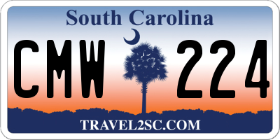 SC license plate CMW224