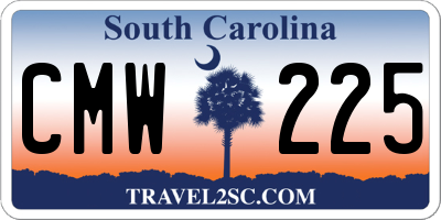 SC license plate CMW225