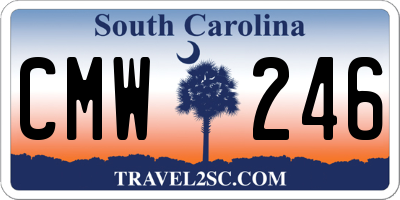 SC license plate CMW246