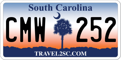 SC license plate CMW252