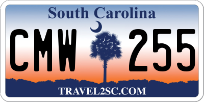 SC license plate CMW255