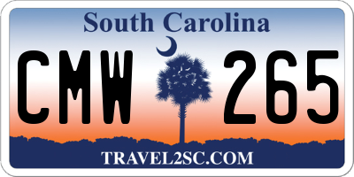 SC license plate CMW265