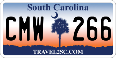 SC license plate CMW266