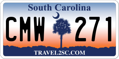 SC license plate CMW271