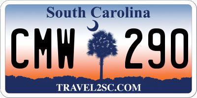 SC license plate CMW290