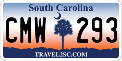 SC license plate CMW293