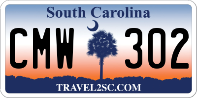 SC license plate CMW302