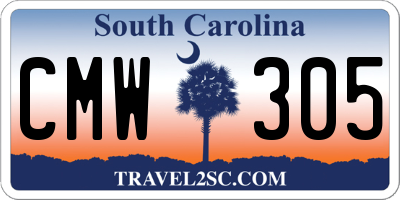SC license plate CMW305