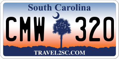 SC license plate CMW320