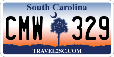 SC license plate CMW329
